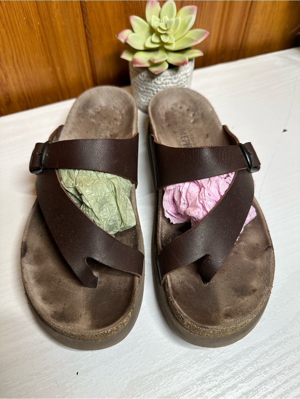 Mephisto Kids Dark Brown Leather Crisscross Sandals